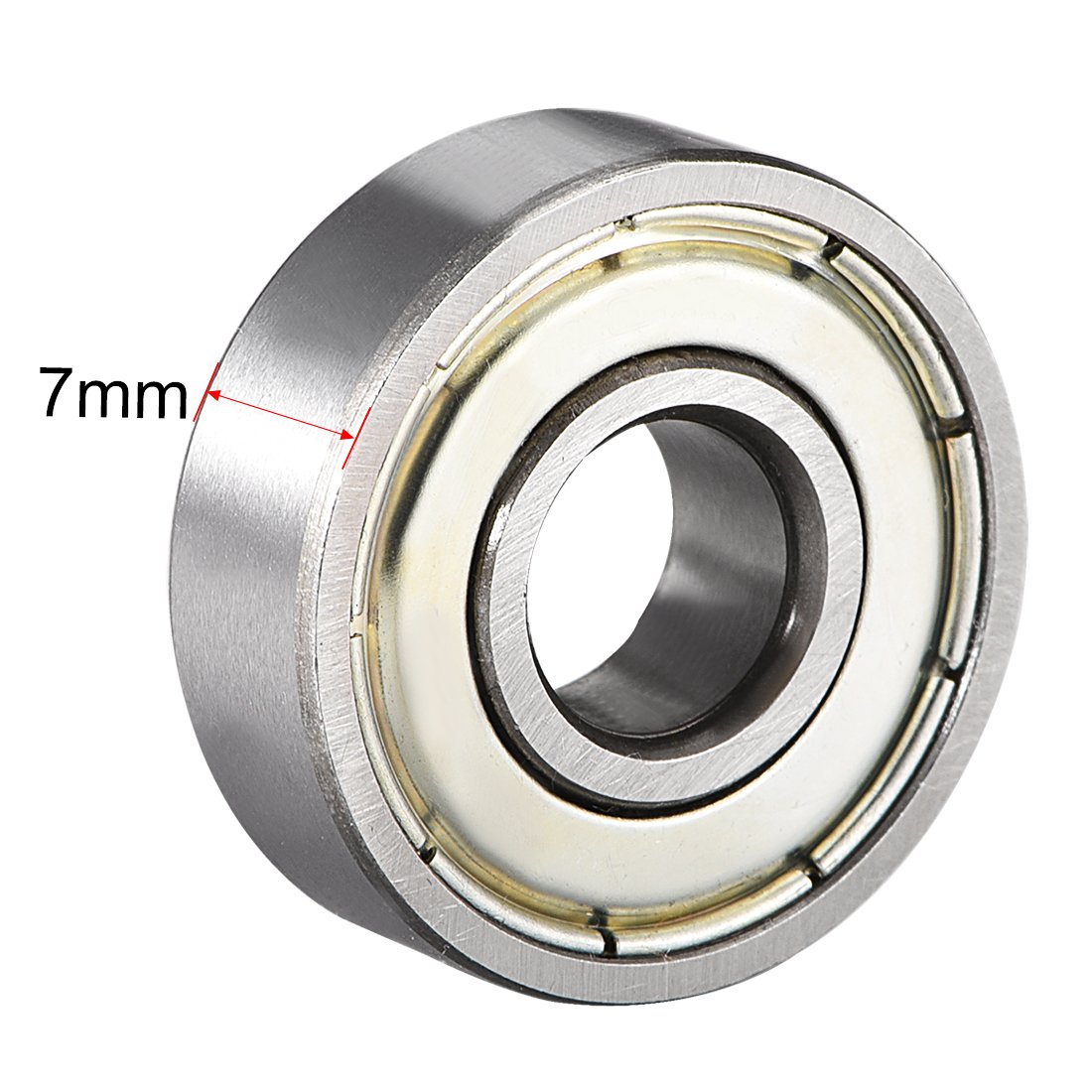 sourcing map 608ZZ Deep Groove Ball Bearing Double Shield 608-2Z 80018 8mm x 22mm x 7mm High Carbon Steel Z1 Bearings (Pack of 8) - Image 4