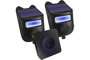 QUMOX Solar-Powered Driveway Alert System - Wireless Motion Sensor Doorbell with Weatherproof Design for Home and Business Se