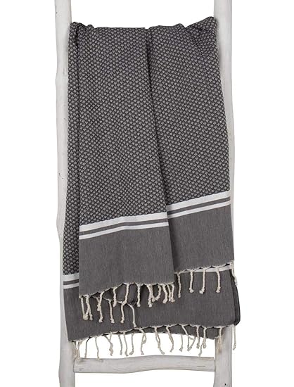 Zusenzomer Fouta De Plage Xxl Sousse 100x190 Noir Drap De Plage 100 Coton Serviette De Hammam Grande Foutas Commerce équitable