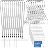 100 Pcs Lanyards for ID Badges and 100 Pcs Clear Name Tag Holders Reusable Lanyard with Clip Plastic ID Card Badge Holder Name Badges for Adults Kids Business School Office Supplies (Gray)