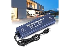 LED Driver 12V, BRIMETI LED Power Supply 100W Waterproof IP67 Transformer Adapter 110V AC to 12V DC Converter Low Voltage Output with 3-Prong Plug 3.3 Feet Cable for Outdoor LED Light Strip, 8,3 Amp