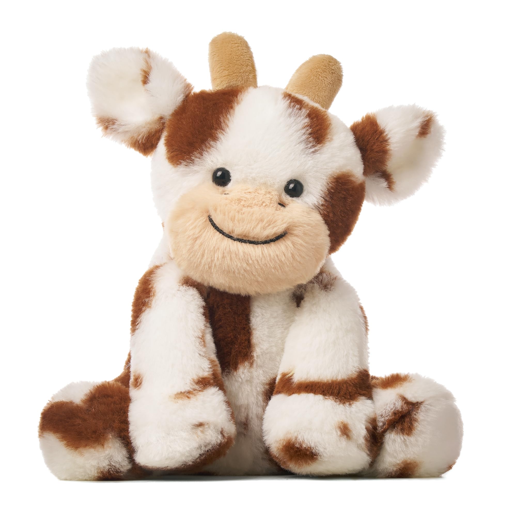 Photo 1 of Hopearl Adorable Plush Cow Toy Floppy Dairy Cattle Soft Stuffed Animal Cute Birthday Gifts for Boys Girls Kids Toddlers, Dark Brown, 9''