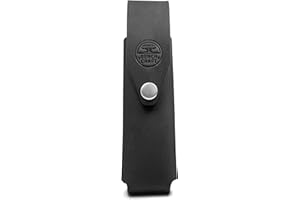 American Bench Craft Riveted Leather Sheath fits Buck 110 Folding Hunter Knife - Leather Knife Sheath (Black)