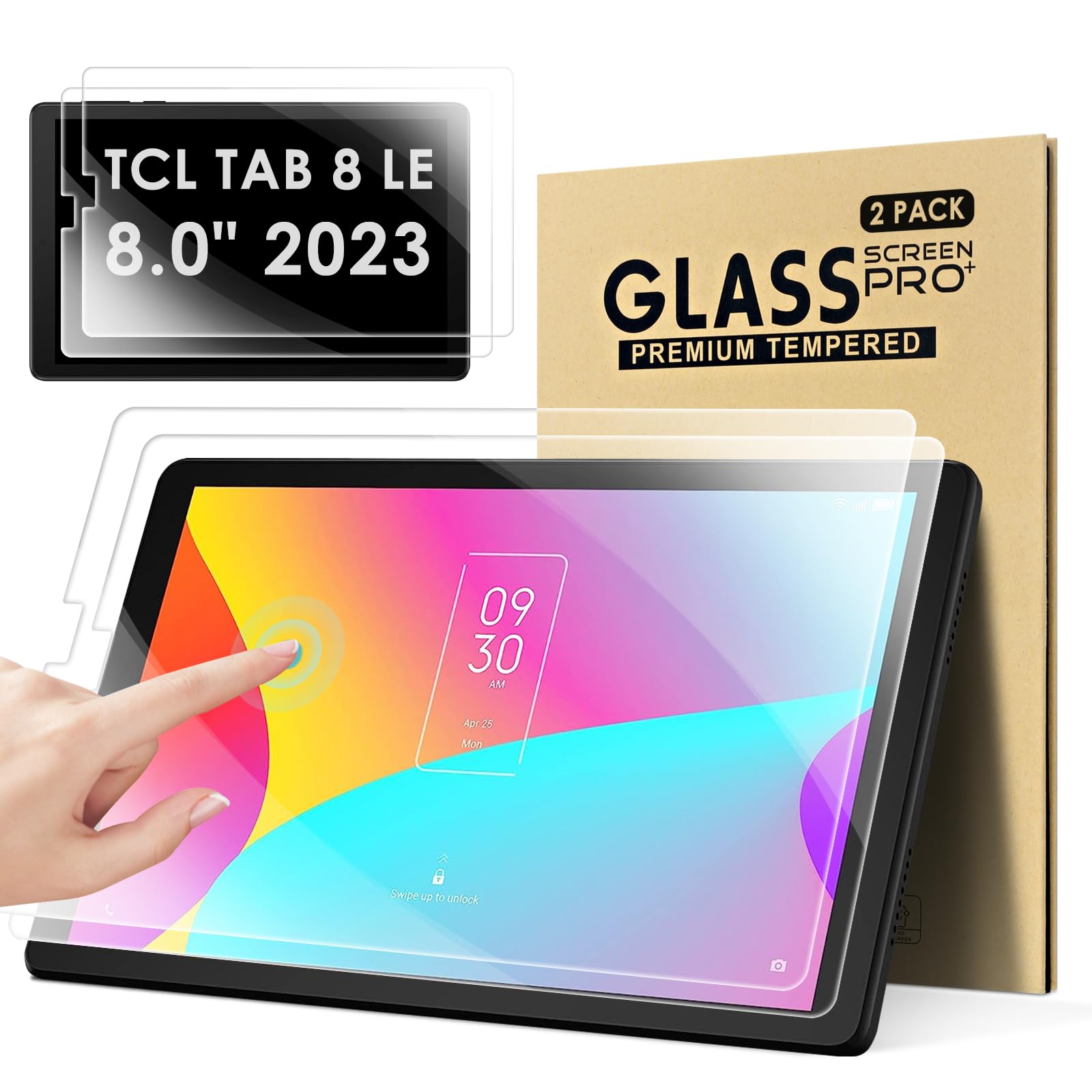 Photo 1 of ***missing parts*** DETUOSI 2 PACK Screen Protector for TCL Tab 8 LE/TCL Tab 8V/TCL Tab 8 WiFi/TCL TAB 8 Plus/TCL Tab 8 SE Tablet 8.0", Ultra-Clear/Touch Sensitive/Bubble Free/Anti-Scratch Screen Tempered Glass