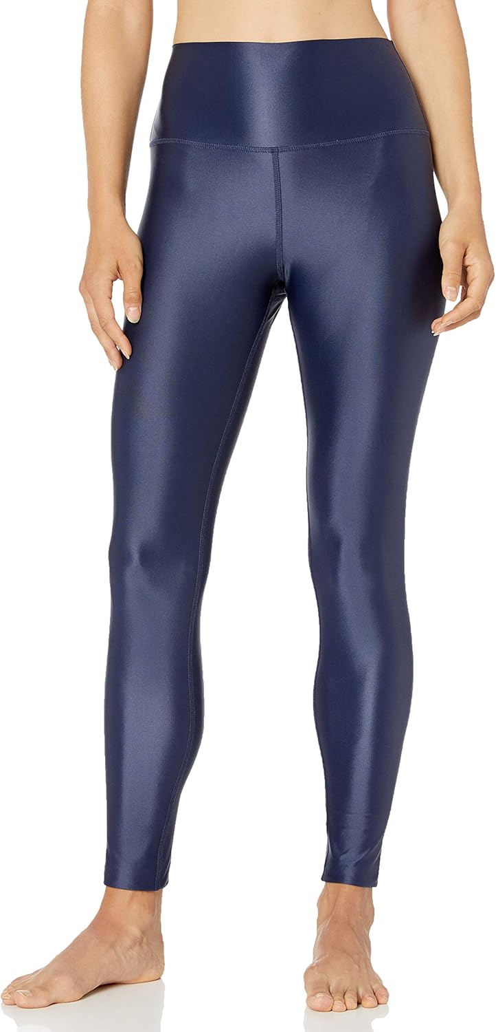 Core 10 Women's Icon Series Liquid Shine High Waist Yoga 7/8 Crop Legging: Clothing