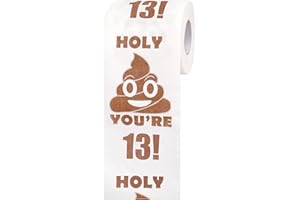 13 Year Old Birthday Gift Ideas - Funny Poop Emoji Toilet Paper Roll, 13th Decorations for Boys Girls, Gag Gifts for Him Her,