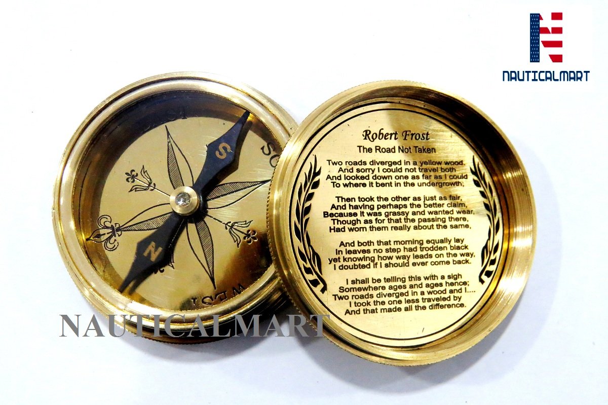 Nauticalmartソリッド真鍮コンパスコンパス 刻印 Quote Inspirationalギフト 指向性磁気コンパス Forナビゲーション ポケットコンパスのキャンプ ハイキング ツーリング Happy B07cwvqjrv Graduation 健康サポート機器 大特価 Baudouin Ma