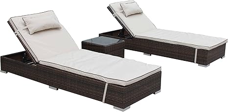 Rattan Garden Furniture Miami Sun Lounger Set Inc Free Luxury