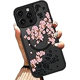 OOK Case for iPhone 14 Pro 6.1 Inch (Compatible with MagSafe) Floral Flowers Design Translucent Phone Cover Soft TPU + Hard PC Anti-Scratch Shockproof Magnetic Cute Case for Women - Pink