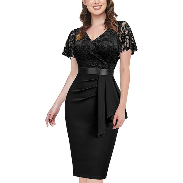 London Times Vestido Midi Escalonado Con Cuello En V Y