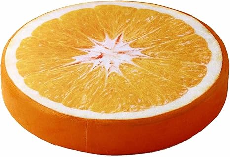 Amazon Co Jp ふわふわ かわいい フルーツ クッション 直径38 6 5cm オレンジ ホーム キッチン