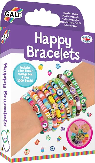 Galt Happy Bracelets Jewellery Making Kit for Kids 2000+ Beads Storage Box