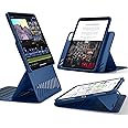 ESR for iPad Pro 11 Inch Case 2024 5th Generation (M4), Rotating Case with Removable Magnetic Cover, Adjustable Portrait/Landscape Stand with Raised Screen View, 9 Standing Angles, Shift Series, Blue