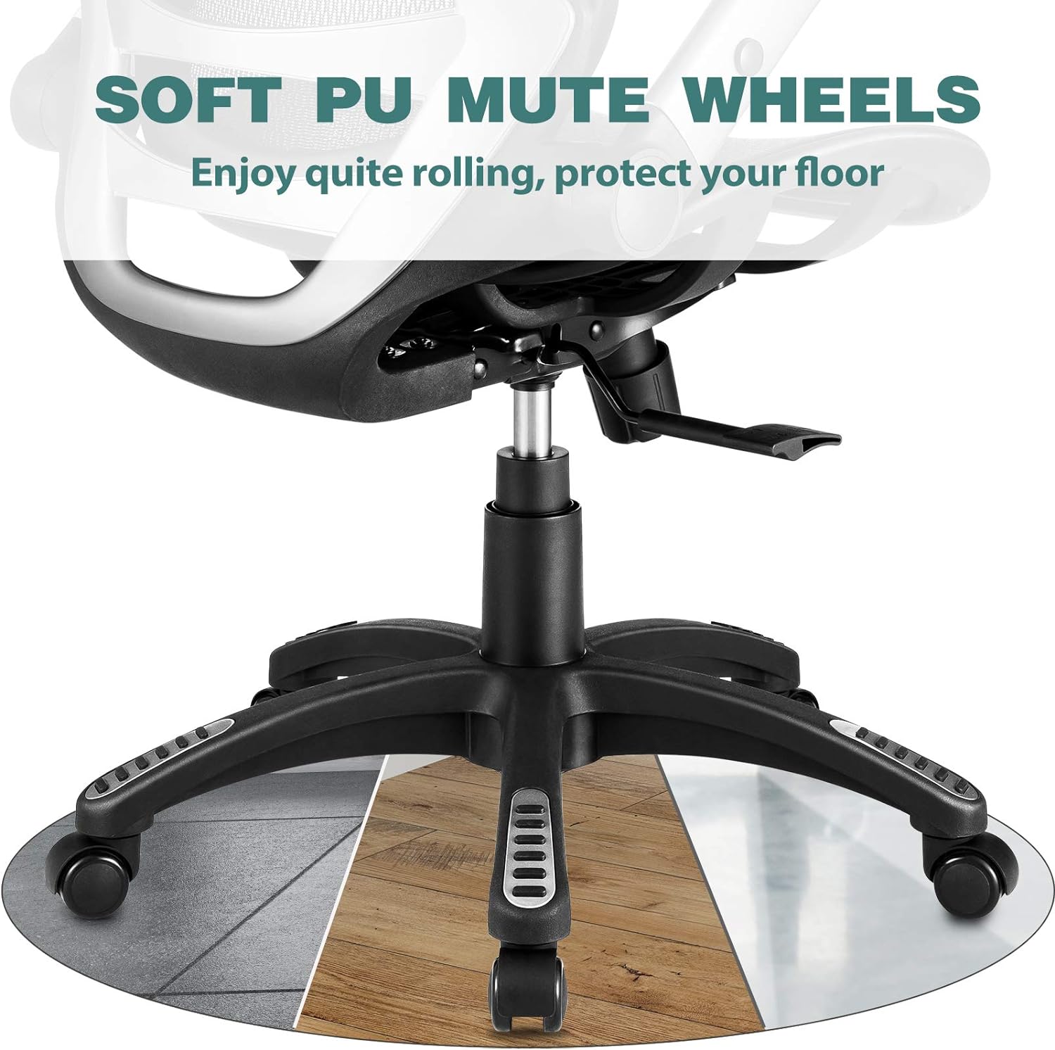 Gabrylly Ergonomic Mesh Office Chair, High Back Desk Chair - Adjustable Headrest with Flip-Up Arms, Tilt Function, Lumbar Support and PU Wheels, Swivel Computer Task Chair: Furniture & Decor