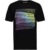 Calvin Klein Boys' Short Sleeve Graphic Crew Neck T-Shirt, Comfortable, Relaxed Fit