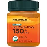 Wedderspoon Organic Raw Manuka Honey 150+ MGO, 8.8 Oz | Unpasteurized New Zealand Honey, Non-GMO, BPA-Free Jar, Superfood &amp; Natural Wellness Support