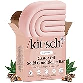 Kitsch Castor Oil Conditioner Bar Soap - Hydrating & Moisturizing Hair Care - Organic Castor Oil Conditioner for Hair Growth & Scalp Nourishment - Silicone & Paraben-Free, Vegan, Made in USA - 2.7oz