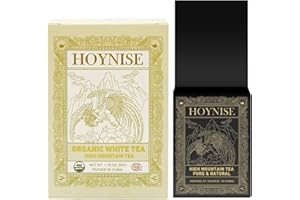 HOYNISE - Organic White Tea Loose Leaf - Moonlight White - Naturally Smooth Flavor - High Elevation Grown - Rich in Antioxidants, 25 Cups/1.76oz