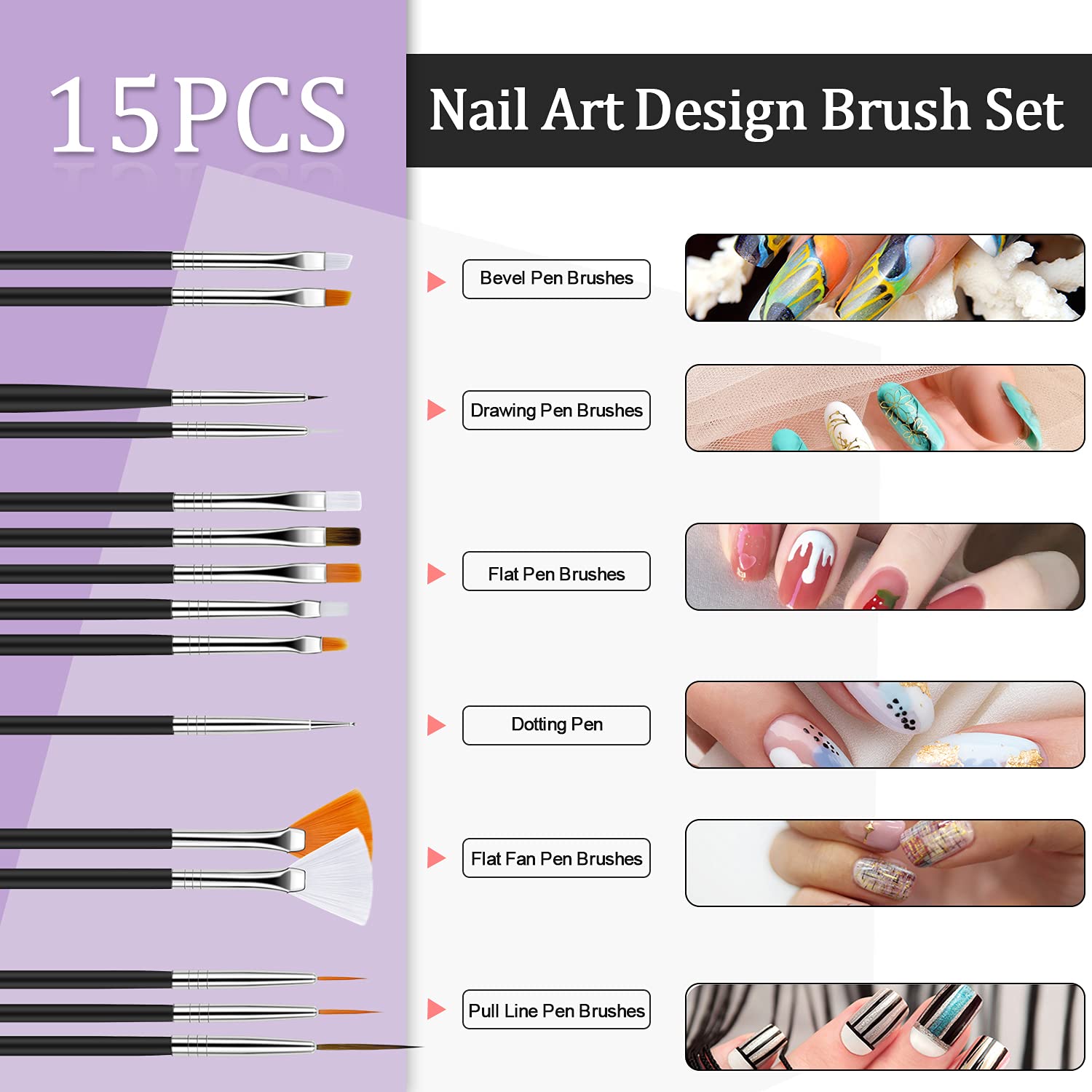 MENOLY Nail Art Supplies, 12 in 1 Nail Art Kit with Nail Tranfer Stickers Nail Brushes Nail Dotting Pens Round Shell Stickers Glitter Powder Nail sequins Nail Rhinestones, Nail DIY Design for Girls : Beauty
