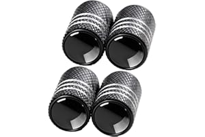 YUIQIEUY Tire Valve Stem Caps for S3 A3 RS3 A4 A5 A6 A7 RS7 A8 Q3 Q5 Q7 R8 Metal Car Wheel Air caps Auto Valve Stem Caps Accessories 4 Pcs Black