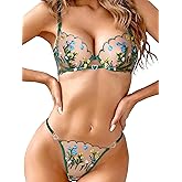 HELLOLAGIRL Sexy Lingerie for Women Baby Green Satin Rosette Bow Lingerie Set