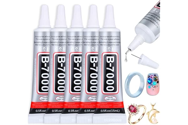 B7000 Jewelry Rhinestones Glue, Cludoo 5PCS B-7000 Clear Super Glue Transparent Industrial Adhesive for Phone Repair Jewelery