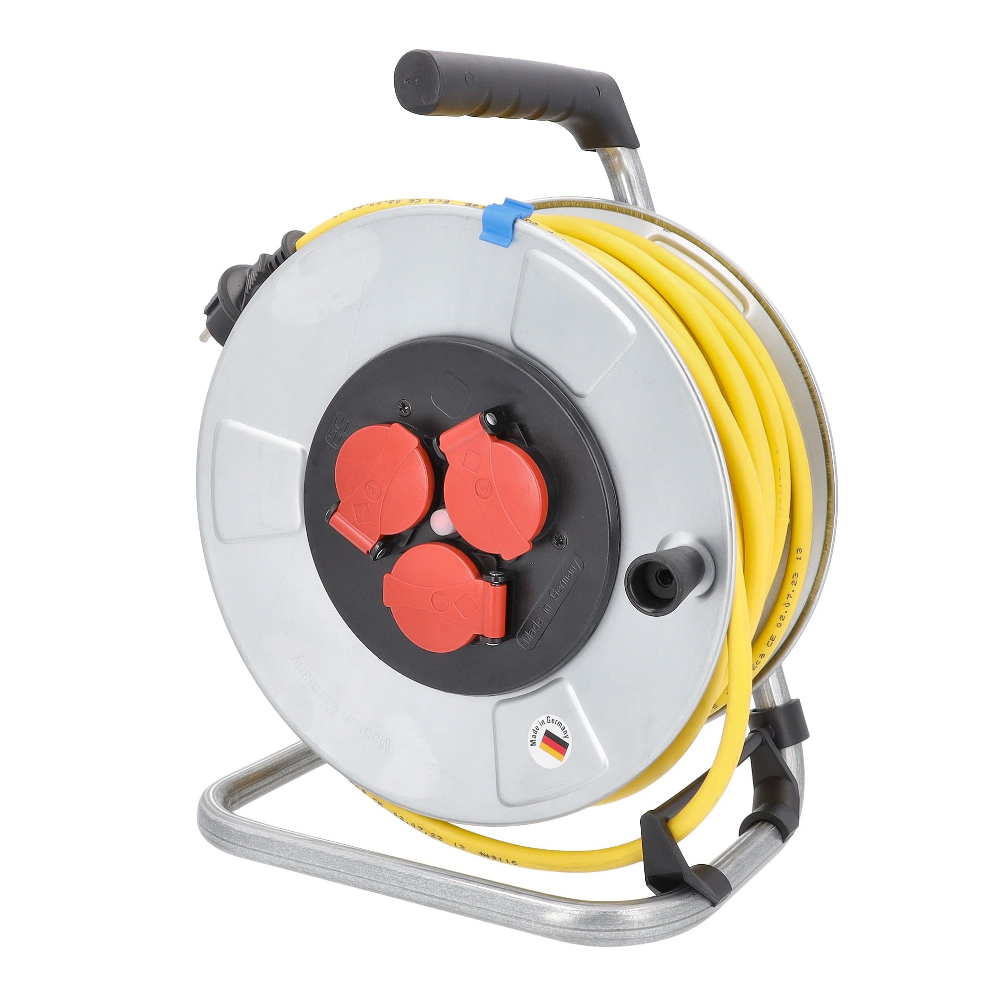 as – Schwabe Metal Cable Drum, Cable Roller, Type: K35, Protection Class: IP44, for Garden, Lawn Mower and Outdoor, 10343