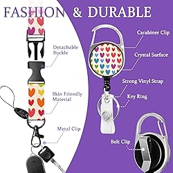Onevenvi ID Badge Holder with Lanyard, Colorful
