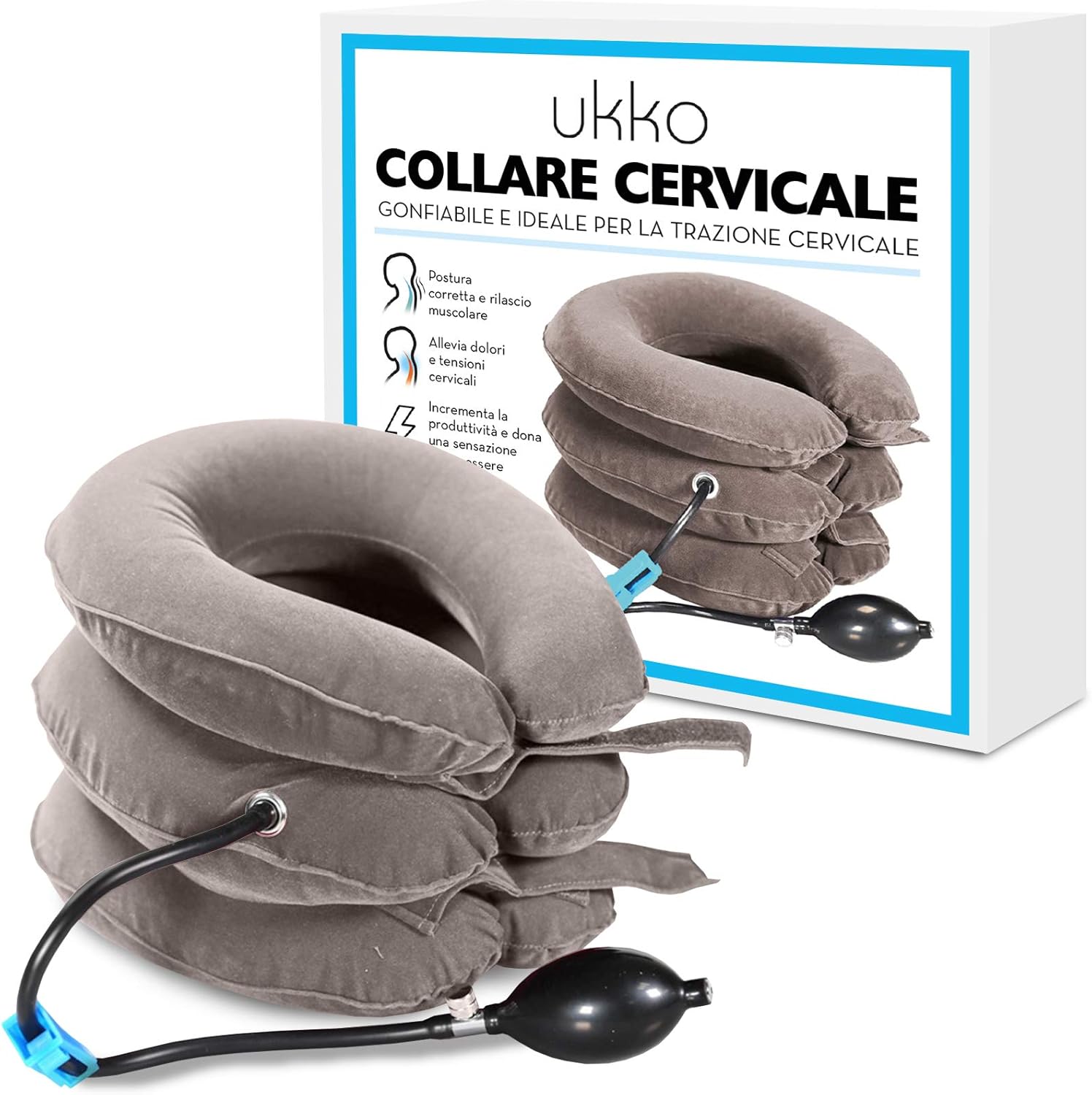Ukko Collare Cervicale Gonfiabile Cervicale Relax Trazione Cervicale