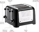 Dualit 4 Slice Lite Toaster 36mm Slots Bagel Defrost High Gloss Black view 7