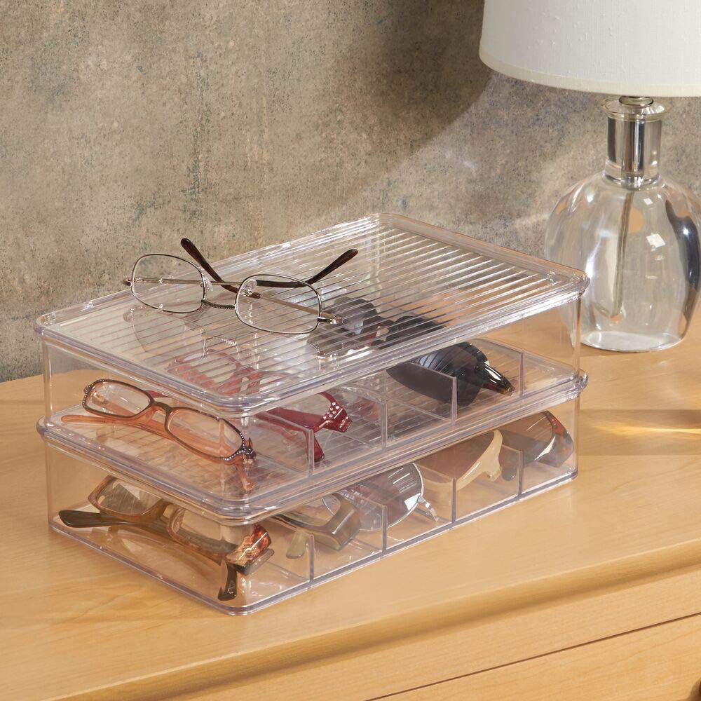Caja organizadora apilable para anteojos; guarda gafas de sol Claro
