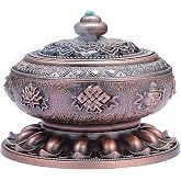 MEDOOSKY Incense Holder Burner Tibet Lotus Copper Alloy(Stick/Cone/Coil Incense)