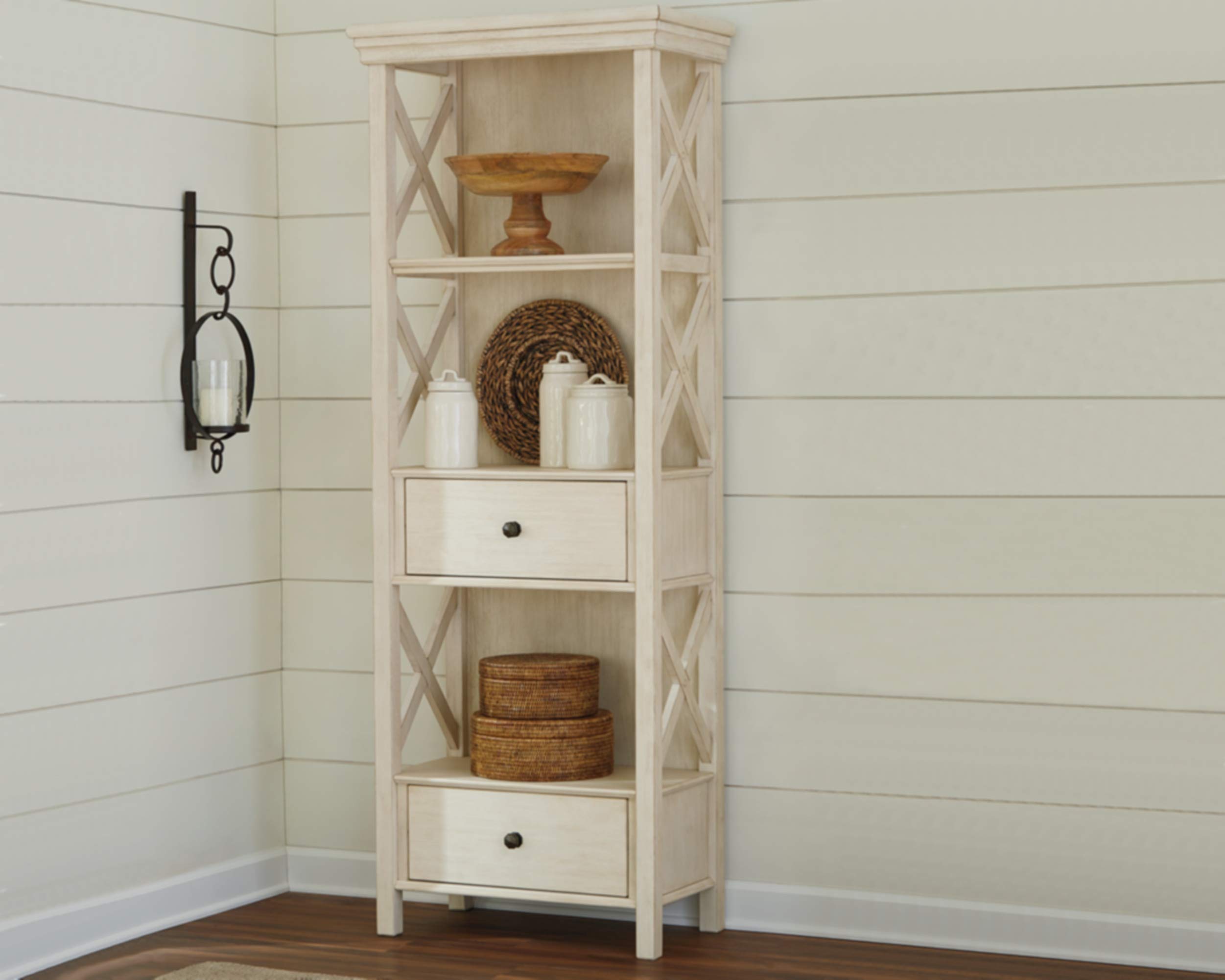 Ashley Furniture Signature Design - Bolanburg Display Cabinet - 2 Drawers - 3 Shelves - Antique White