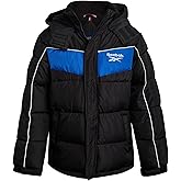 Reebok Boys Puffer Jacket - Heavyweight Water Wind Resistant Polar Fleece Lined Insulated Hooded Boys Winter Coat Outerwear