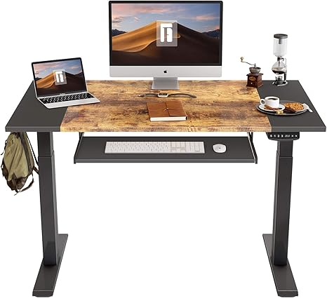 desk with keyboard tray