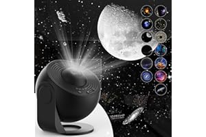 SOMKTN Planetarium Star Projector 2024 Upgrade, Galaxy Projector, Realistic Starry Sky Night Light with 13 Film Discs, Solar System Constellation Moon for Kids Adults Bedroom Home Decor (Gloss Black)