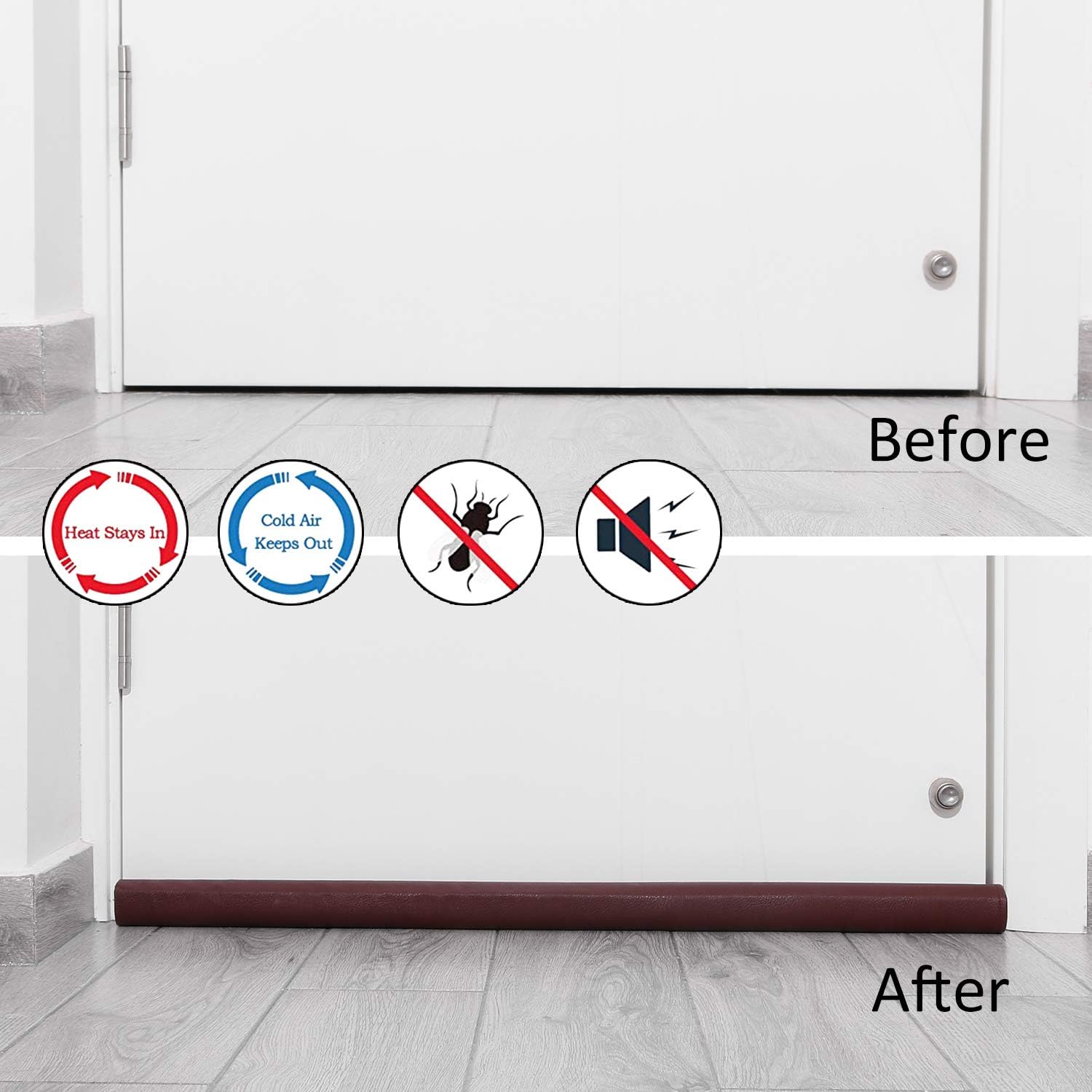 GNEGNI 36 Inch Under Door Draft Stopper,Double Side Open Draft Blocker