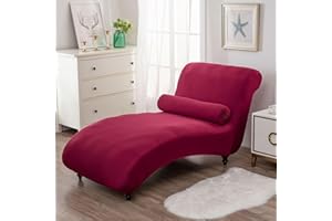 CSYBYW Chaise Lounge Cover Elastic Stretch Fit Machine Washable Armless Chaise Lounge Indoor Slipcover for Living Room Bedroom, A