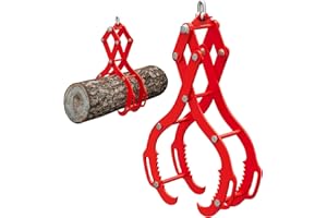 GarveeLife 28 in Log Lifting Tongs,4 Serrated Claw Hook Log Tongs,Heavy Duty Steel Swivel Dragging Tong,2200 LBS Logs Grapple with Handles, Lumber Logs Skidding Tong for Tractors, Trucks