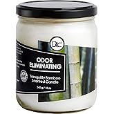 Bamboo Odor Eliminating Highly Fragranced Candle - Eliminates 95% of Pet, Smoke, Food, and Other Smells Quickly - Up to 80 Hour Burn time - 12 Ounce Premium Soy Blend