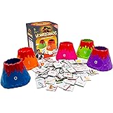 Junior Learning Vowelcanos - Short &amp; Long Vowel Sorting Game for Kids 5+ | Phonemic awareness and reading development kit with double-sided tokens, activity guide, and self-correcting volcano cards
