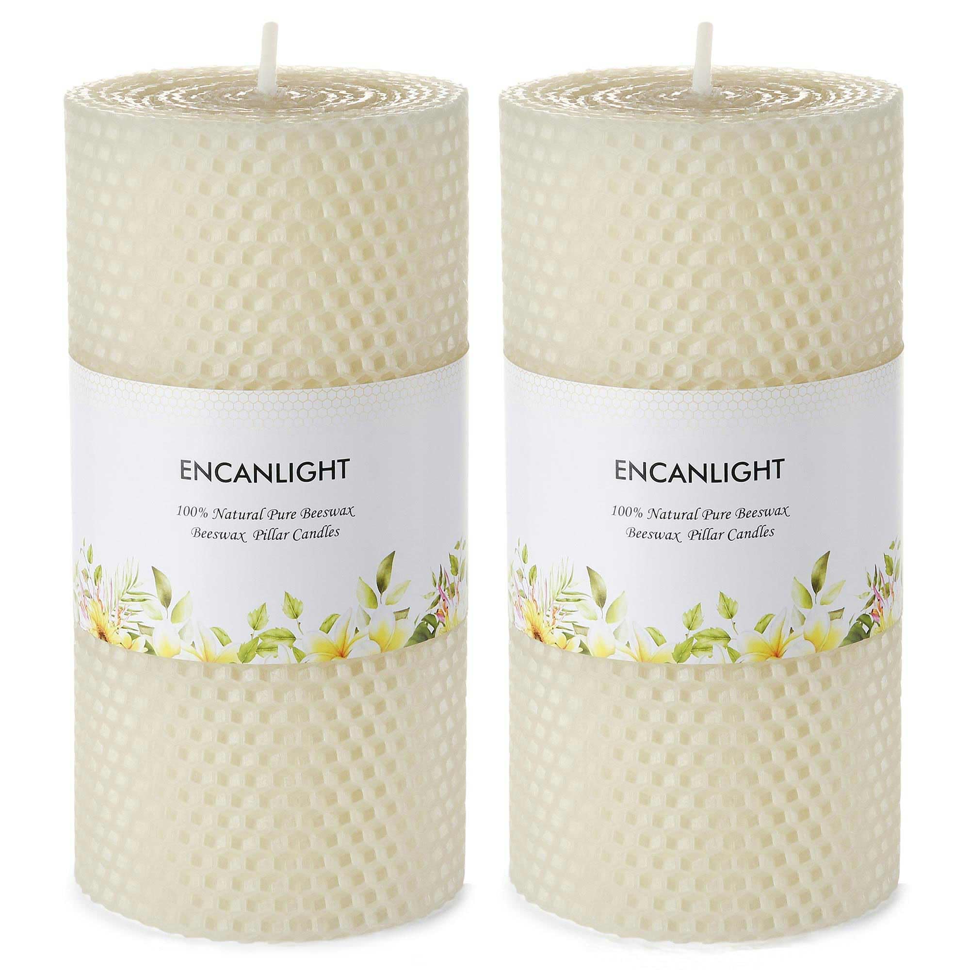 Photo 1 of Pure Beeswax Pillar Candles, 3x6 Inch White Honeycomb Bees Wax Pillar Candle Hand Rolled, 30 Hours Long Burning, Unscented and Dripless for Home Decor, Christmas, Weddings