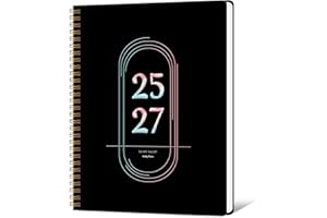 DOURA Monthly Planner 2025-2027 Hardcover with Calendar planner from July 2025- June 2027,Monthly Goals,Tasks,Notes,Priorities & Reminders, 7" x 9", 24 Months for School Office Home Planning, Black