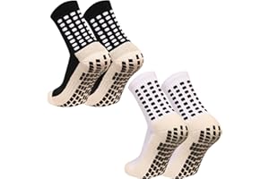 MIHAIR Men's Grip Soccer Socks Anti Slip Athletic Socks Non Slip Football Basketball Socks with Grip Pads2/4/6