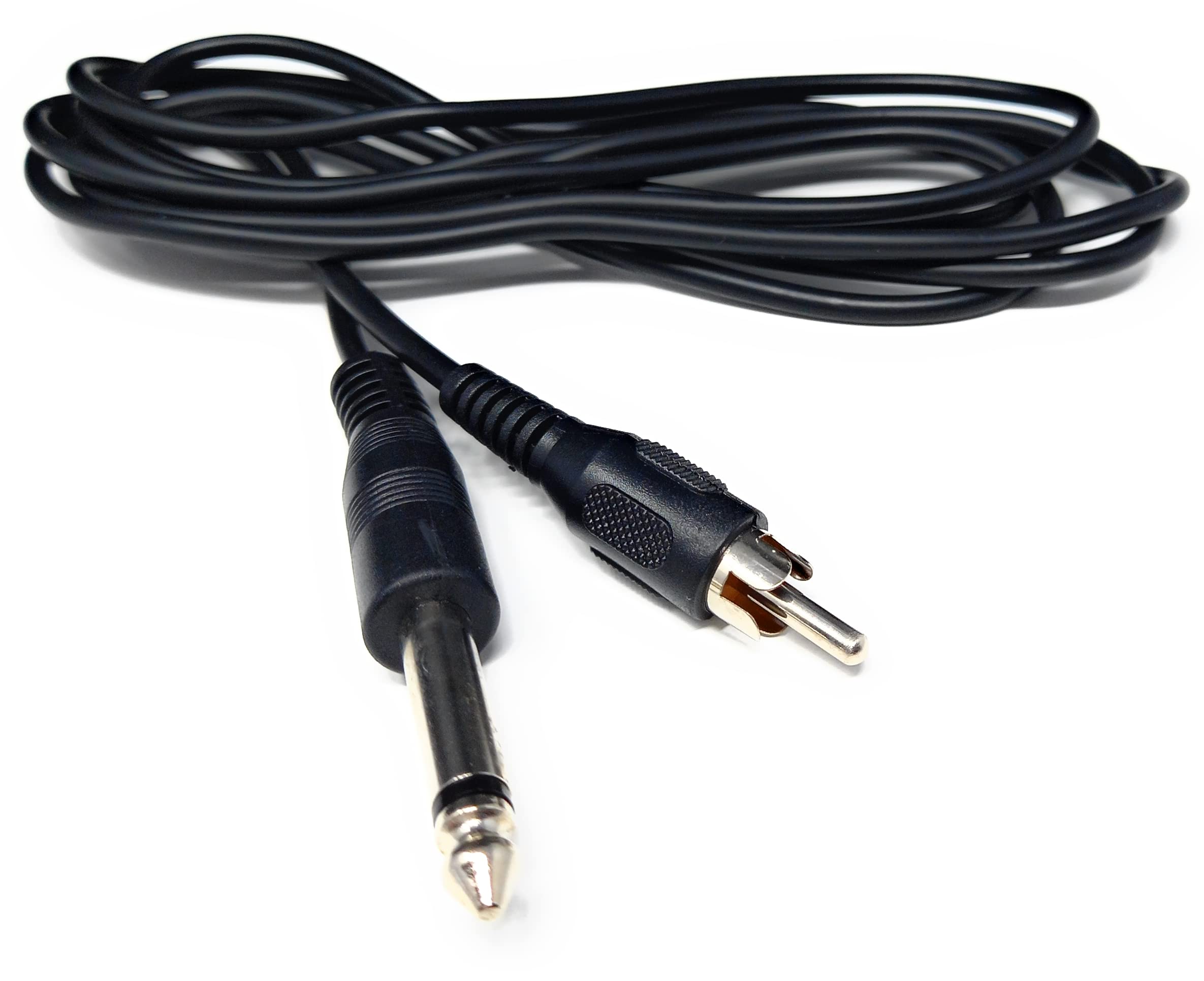 DRUT 1.8m 6.35mm (1/4") Mono Jack Plug to RCA Phono Plug Audio Male to Male Lead Cable 6ft
