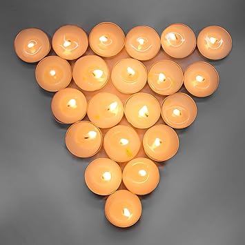 Asianaura Smokeless Wax Tealight Candle with 4 Hours Burning time - Set of 50