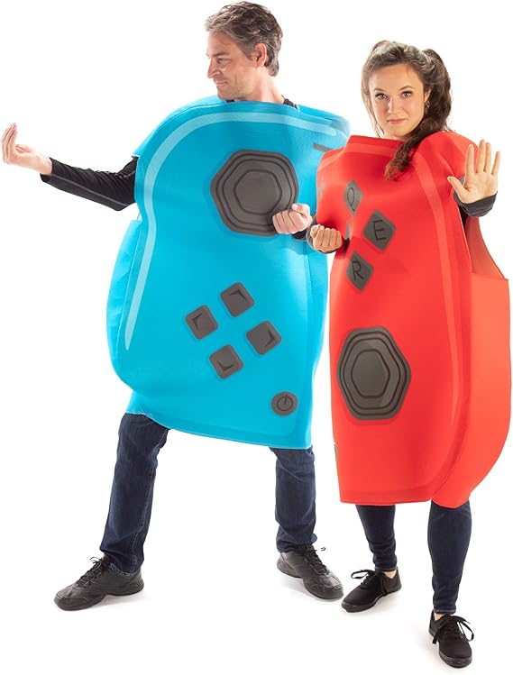 Amazon Joyful Controllers カップル ハロウィンコスチューム ユニセックス 大人用 ビデオゲーム衣装 ボードゲーム 服 ファッション小物 Amazon Joyful Controllers カップル ハロウィンコスチューム ユニセックス 大人用 ビデオゲーム衣装 ボードゲーム 服 ファッション小物