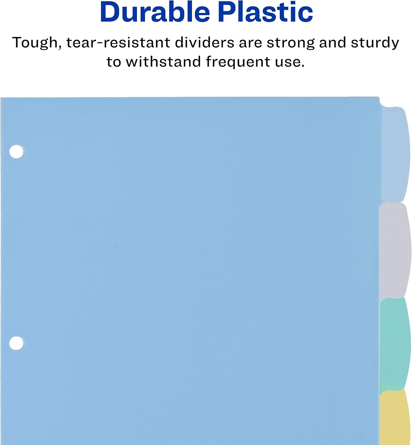 Avery 8-Tab Plastic Binder Dividers, Write & Erase Multicolor Big Tabs, 1 Set (16171), Translucent Multicolor : Binder Index Dividers : Office Products