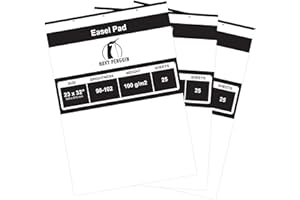 NAVY PENGUIN Easel Pad 23x32" - 3 Pack (75 Sheets) - Flip Chart Paper, 25 Sheets/Pack, Plain White, Poster Flipchart 100 gsm - Large Drawing Pad for Teachers, Kids, Classroom, Office, Craft, Art, Presentation