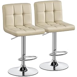Yaheetech Bar Stools Set of 2, Adjustable PU